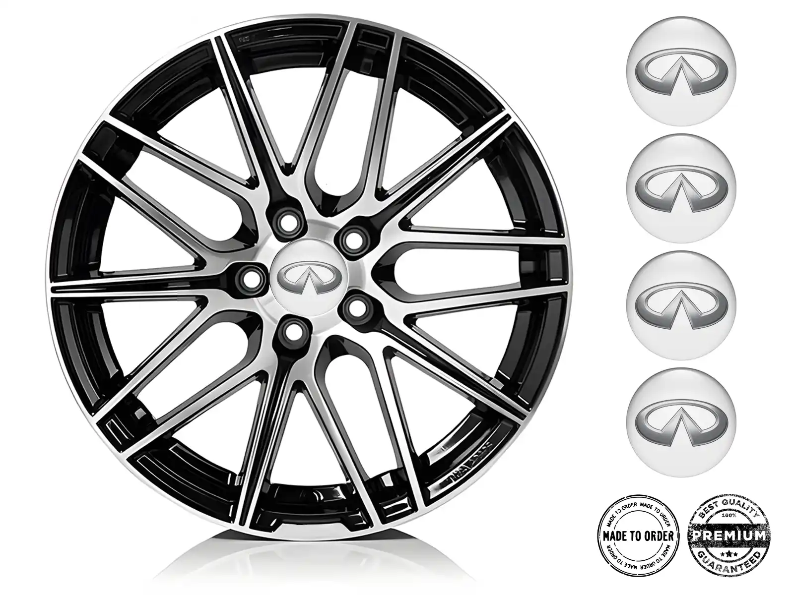 Infiniti Style Emblèmes Roue Étiquettes Bombées Haute Qualité
